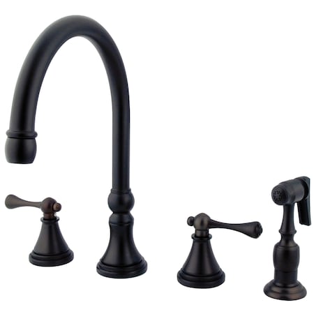 Kingston Brass Widespread Kitchen Faucet, Oil Rubbed Bronze KS2795BLBS